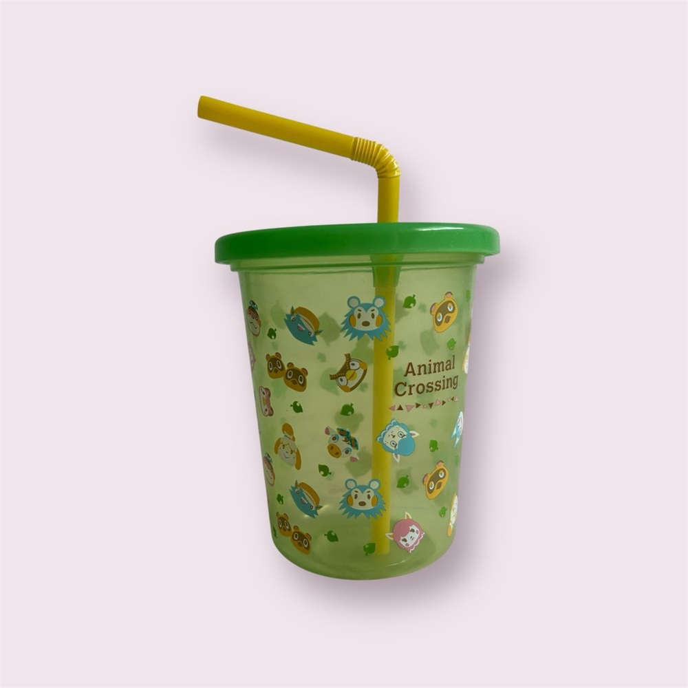 Animal Crossing Green Tumbler with Straw